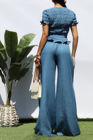 DD8197, SMOCKED TOP AND PANT SET