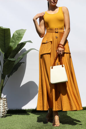 DD8272, TANK TOP POCKET MIDI DRESS