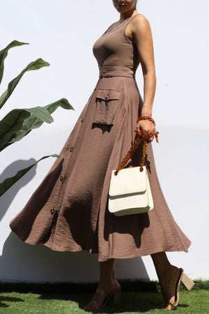 DD8272, TANK TOP POCKET MIDI DRESS