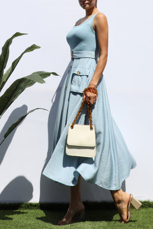DD8272, TANK TOP POCKET MIDI DRESS