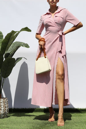 DD8137, WRAP WOVEN SHIRT DRESS