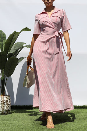 DD8137, WRAP WOVEN SHIRT DRESS