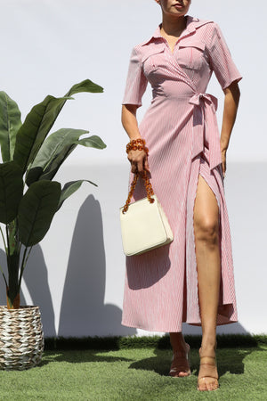 DD8137, WRAP WOVEN SHIRT DRESS