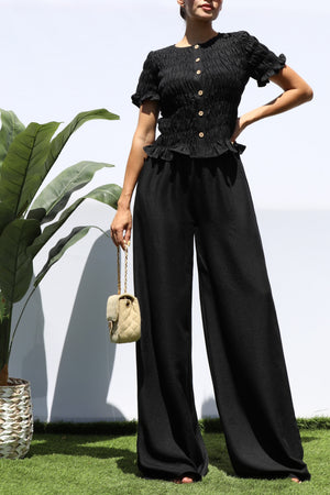 DD8197, SMOCKED TOP AND PANT SET