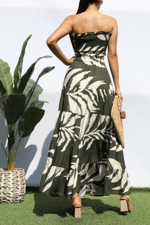 DD8334, SMOCKED TOP AND TIERED SKIRT SET