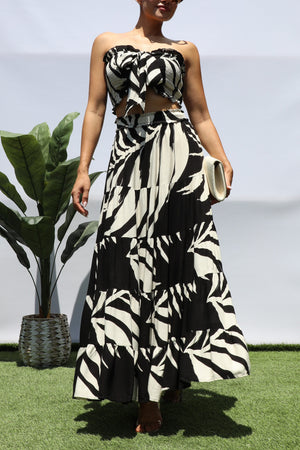 DD8334, SMOCKED TOP AND TIERED SKIRT SET