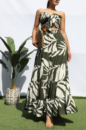 DD8334, SMOCKED TOP AND TIERED SKIRT SET