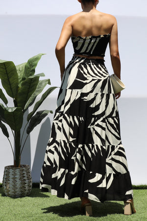 DD8334, SMOCKED TOP AND TIERED SKIRT SET