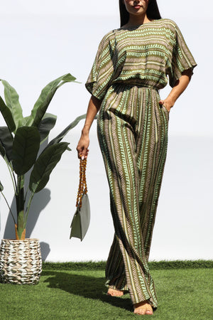 DD8361, STRIPED LOOSE FIT JUMPSUIT
