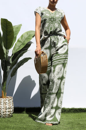 DD8333, PRINTED LOOSE FIT TOP AND PANTS SET