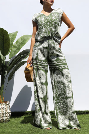 DD8333, PRINTED LOOSE FIT TOP AND PANTS SET