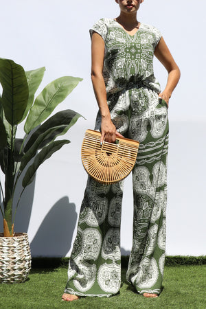 DD8333, PRINTED LOOSE FIT TOP AND PANTS SET