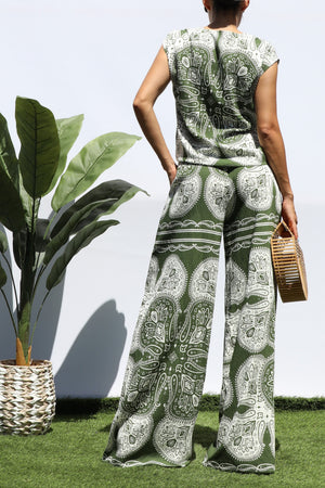 DD8333, PRINTED LOOSE FIT TOP AND PANTS SET