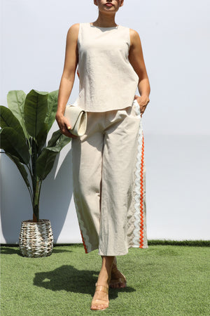 DD8307, SIDE TRIM LOOSE FIT TOP AND PANTS SET