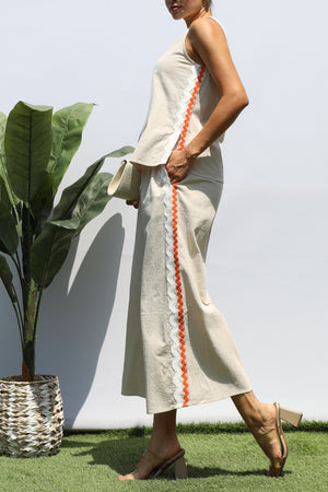 DD8307, SIDE TRIM LOOSE FIT TOP AND PANTS SET