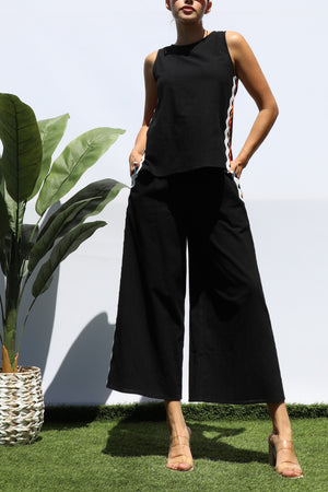 DD8307, SIDE TRIM LOOSE FIT TOP AND PANTS SET