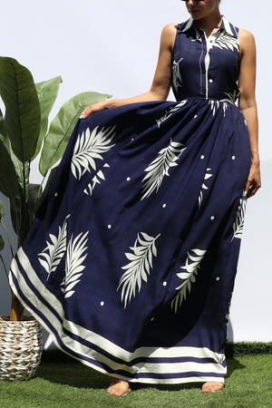 DD8327, PRINTED BUTTON DOWN SHIRT MAXI DRESS