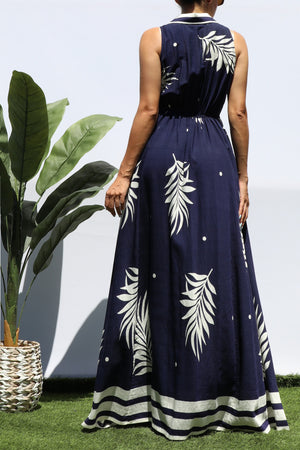 DD8327, PRINTED BUTTON DOWN SHIRT MAXI DRESS