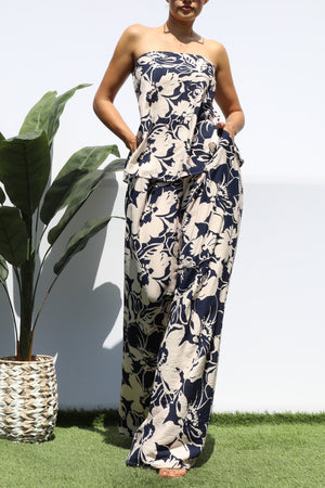 DD8303, PRINTED TUBE TOP AND PANTS SET