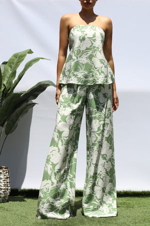 DD8303, PRINTED TUBE TOP AND PANTS SET