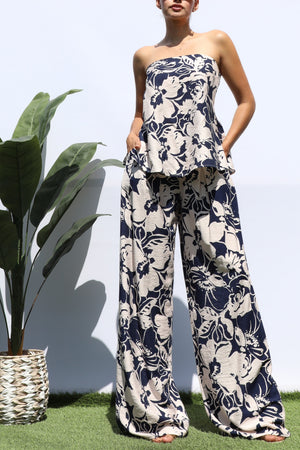 DD8303, PRINTED TUBE TOP AND PANTS SET
