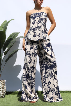 DD8303, PRINTED TUBE TOP AND PANTS SET