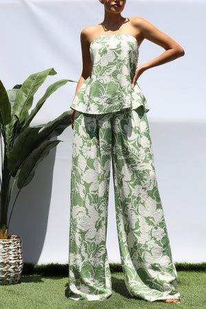 DD8303, PRINTED TUBE TOP AND PANTS SET