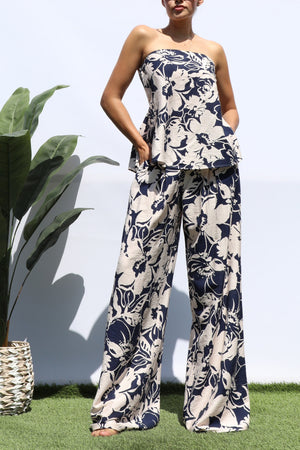 DD8303, PRINTED TUBE TOP AND PANTS SET