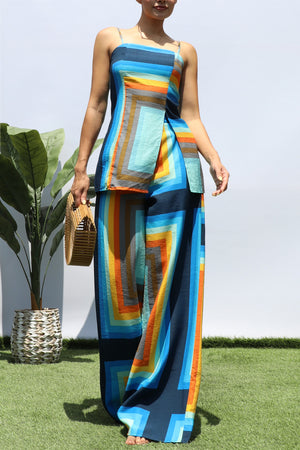 DD8321, PRINTED TOP AND PANTS SET