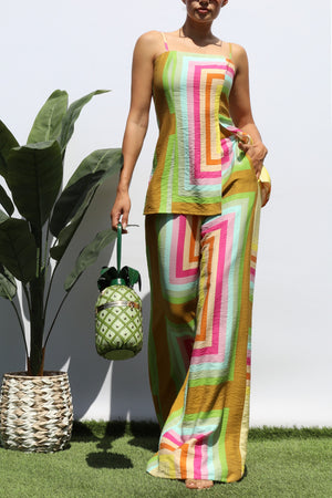 DD8321, PRINTED TOP AND PANTS SET