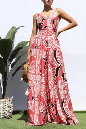 DD8341, PRINTED LOOSE FIT JUMPSUIT