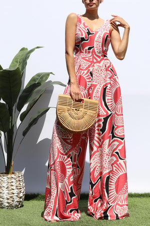DD8341, PRINTED LOOSE FIT JUMPSUIT