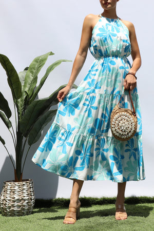 DD8286, FLORAL TIERED MIDI DRESS