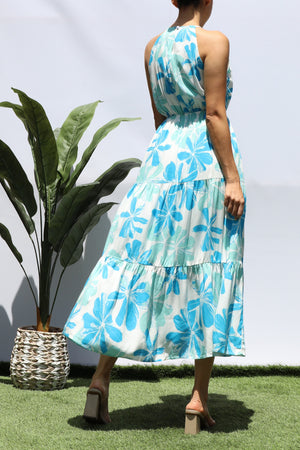 DD8286, FLORAL TIERED MIDI DRESS