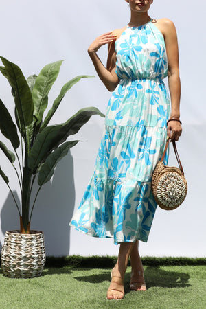 DD8286, FLORAL TIERED MIDI DRESS