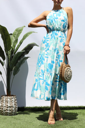 DD8286, FLORAL TIERED MIDI DRESS