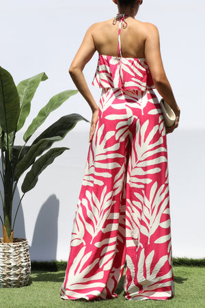 DD8278, PRINTED RUFFLE TOP JUMPSUIT