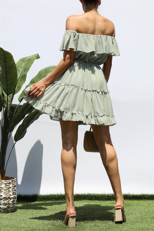 DD2146, OFF SHOULDER MINI DRESS