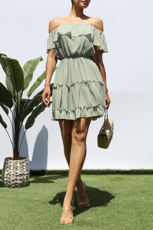 DD2146, OFF SHOULDER MINI DRESS