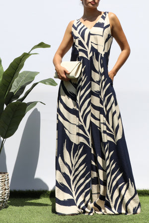 DD7990, LEAF LOOSE FIT JUMPSUIT