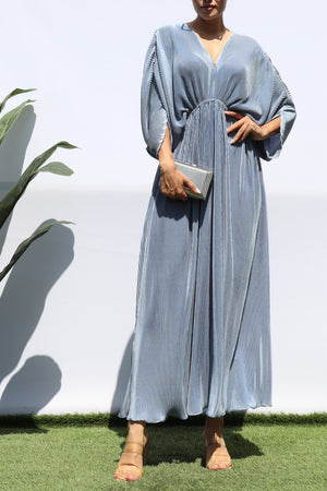 DD7455, PLEATED LOOSE FIT MIDI DRESS