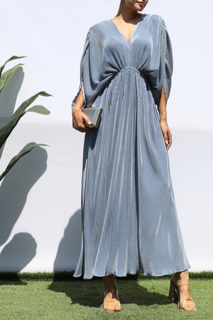 DD7455, PLEATED LOOSE FIT MIDI DRESS