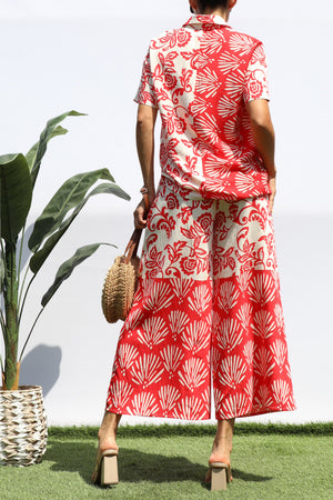 DD8394, PRINTED LOOSE FIT SHIRT AND PANTS SET