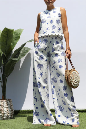 DD8382, PRINTED LOOSE FIT TOP & PANTS SET