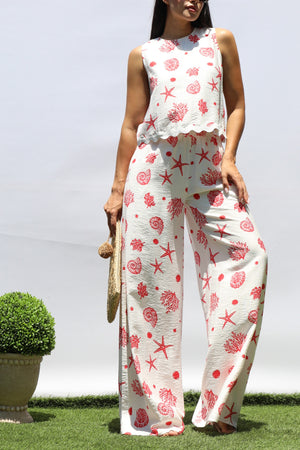 DD8382, PRINTED LOOSE FIT TOP & PANTS SET