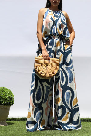 DD8407, PRINTED LOOSE FIT TOP AND PANTS SET