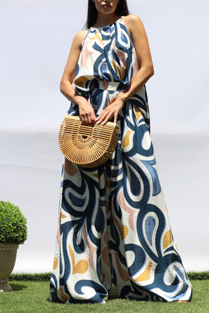 DD8407, PRINTED LOOSE FIT TOP AND PANTS SET