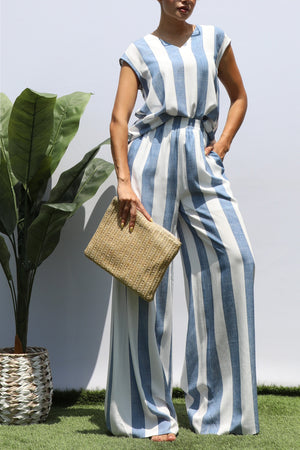 DD8387, STRIPED LOOSE FIT TOP AND PANTS SET