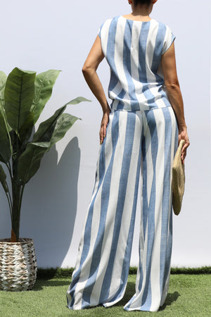 DD8387, STRIPED LOOSE FIT TOP AND PANTS SET