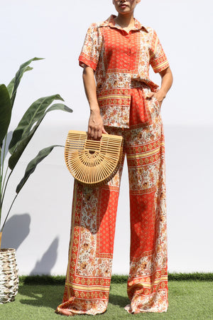 DD8409, PRINTED LOOSE FIT SHIRT AND PANTS SET